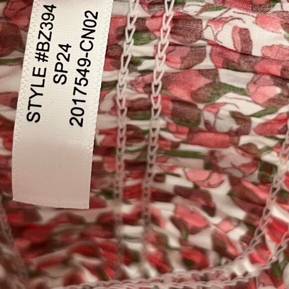 J. Crew X Liberty Fabrics Smocked Button Up Top Women XXS Red Eliza Floral Print - Picture 14 of 14